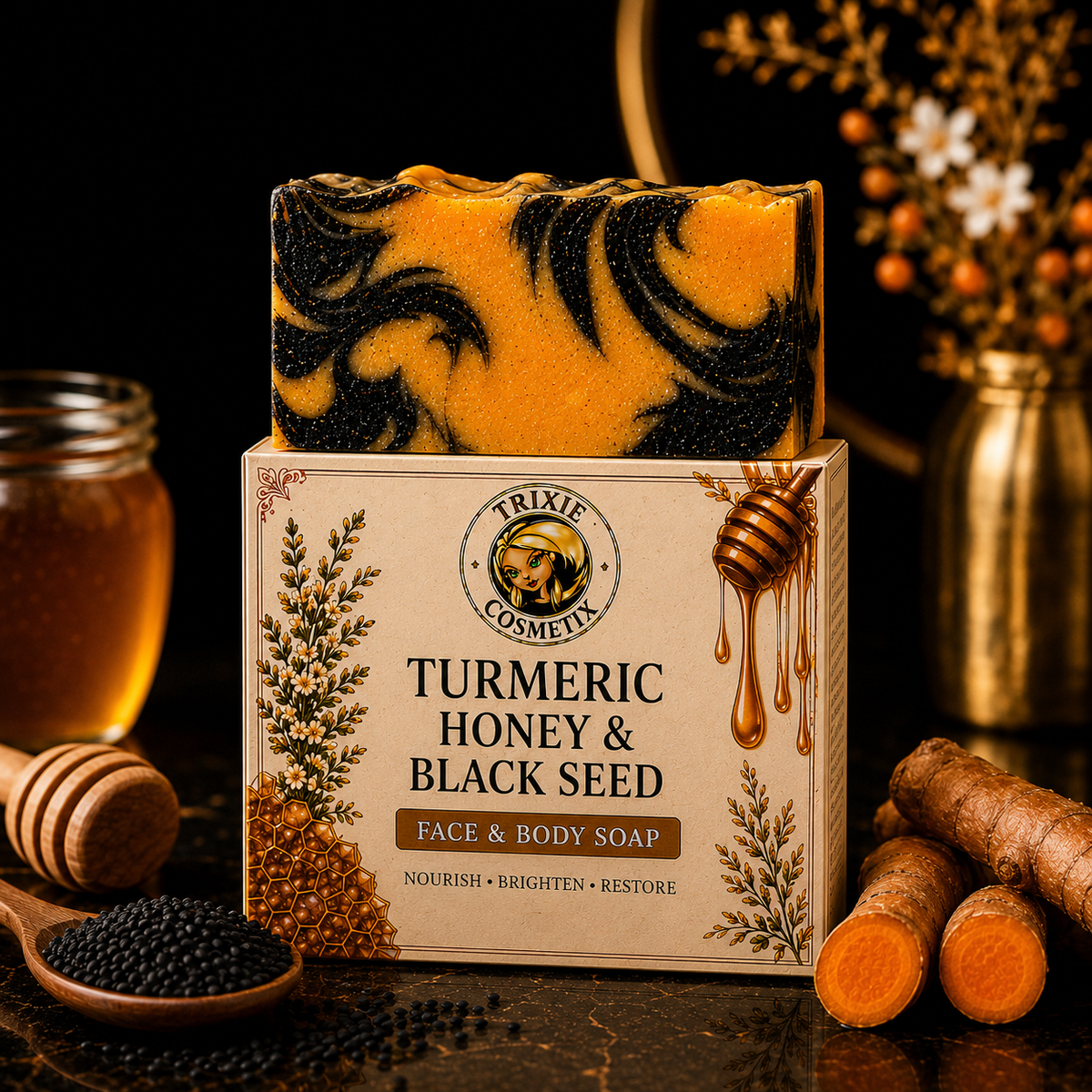 Turmeric, Honey & Black Seed Face & Body Soap
